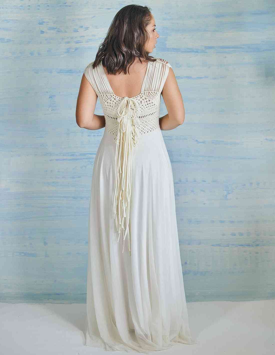 Vestido Papirus Marfil - Entreaguas Wearable Art