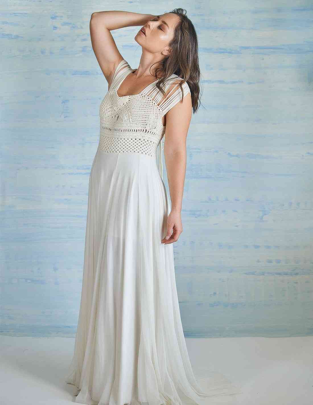 Vestido Papirus Marfil - Entreaguas Wearable Art