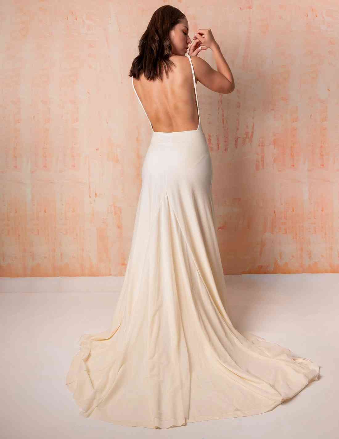 Vestido Petale Marfil - Entreaguas Wearable Art