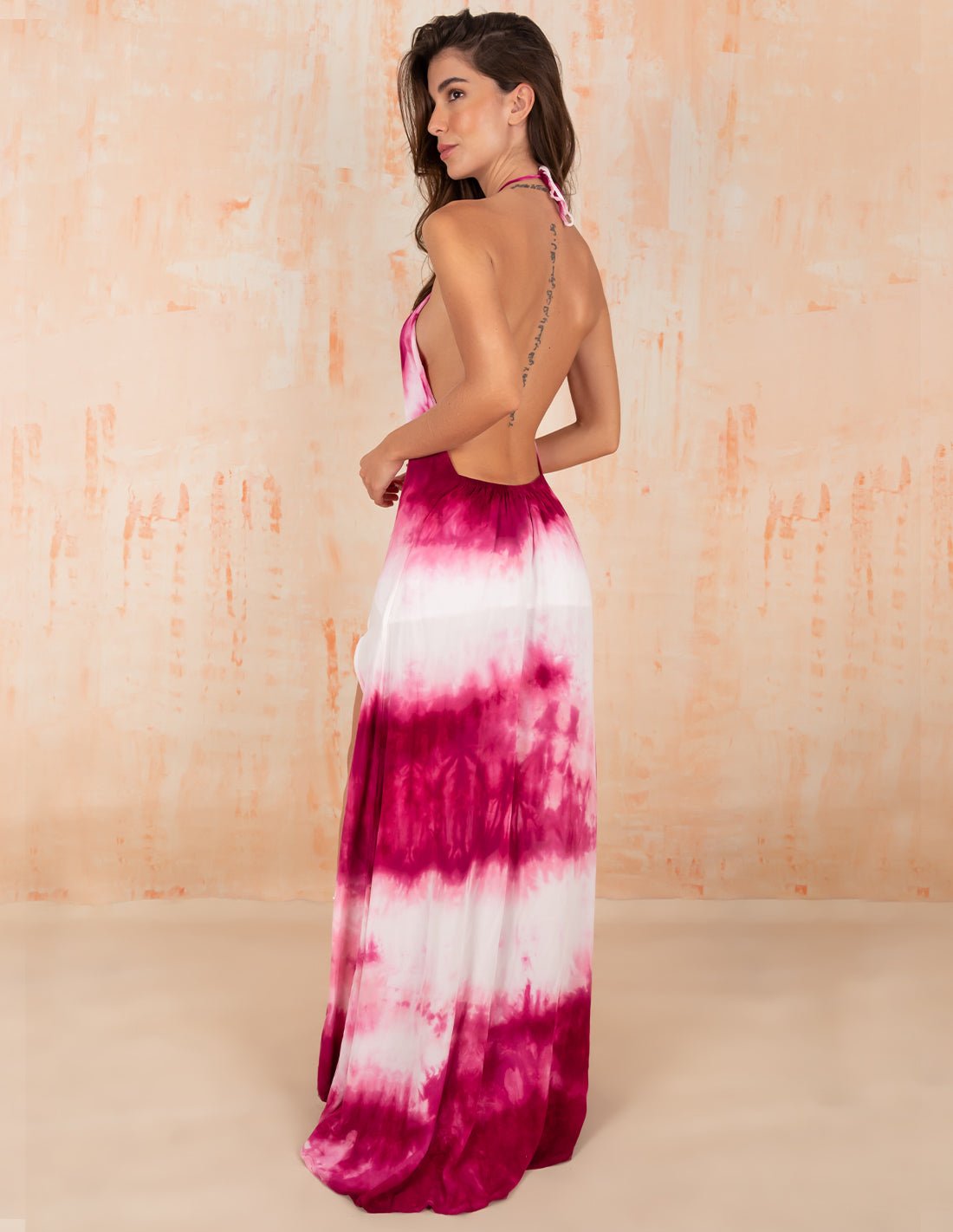 Vestido Rancheria Spotted Burgundy - Entreaguas Wearable Art