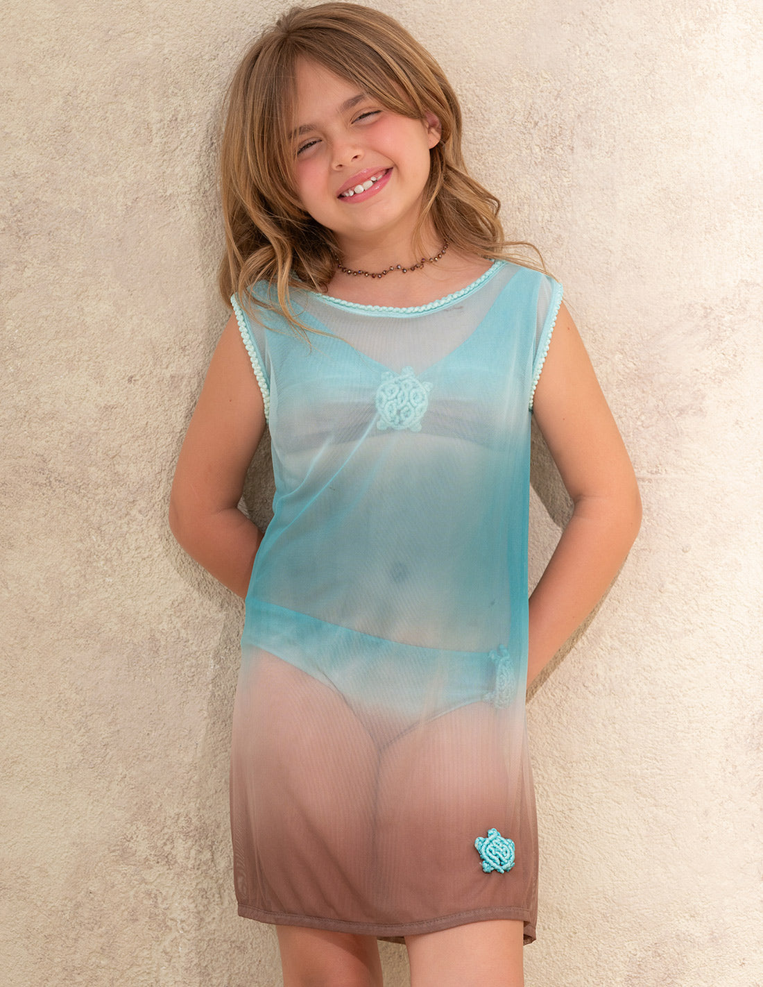 Vestido Ara Opal Green + Brown