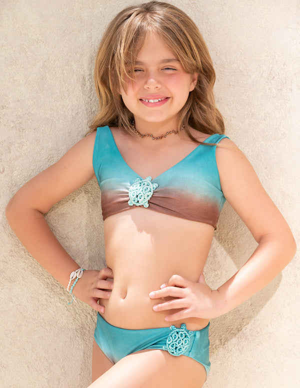 Set Bikini Top & Panty Eia-mini Opal Green + Brown