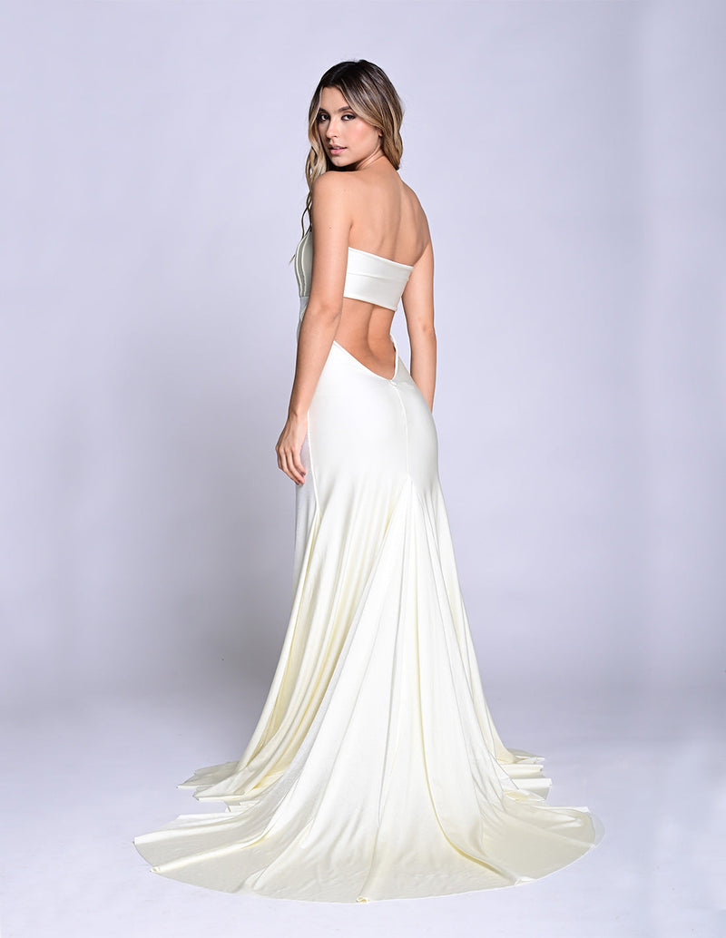 Vestido Celes Marfil. Vestido Color Marfil