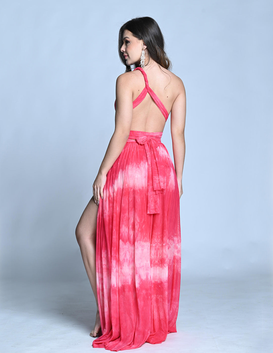 Vestido Hydra Cherry Hand Dyed. Vestido Teñido A Mano Color Cherry Hand Dyed