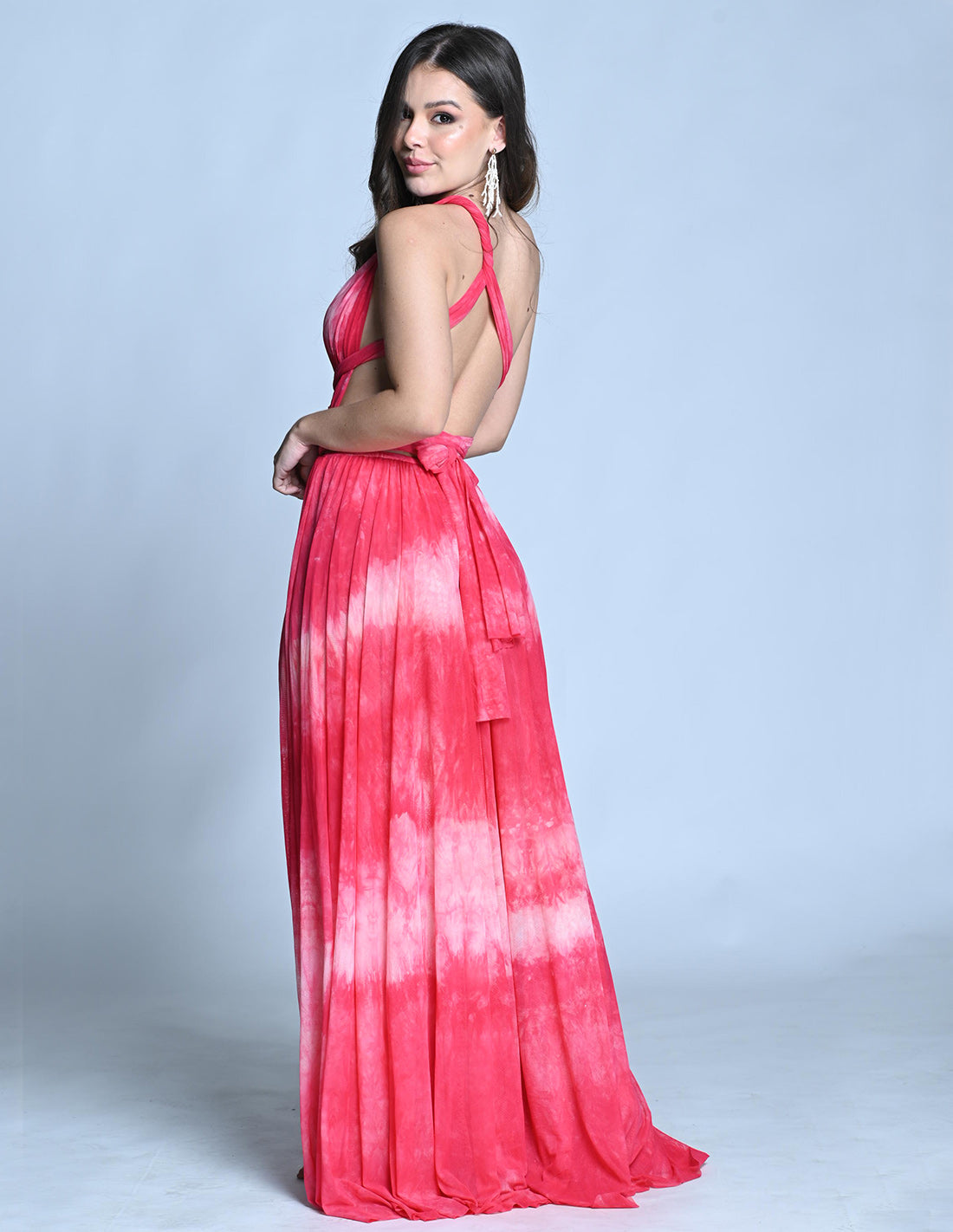Vestido Hydra Cherry Hand Dyed. Vestido Teñido A Mano Color Cherry Hand Dyed