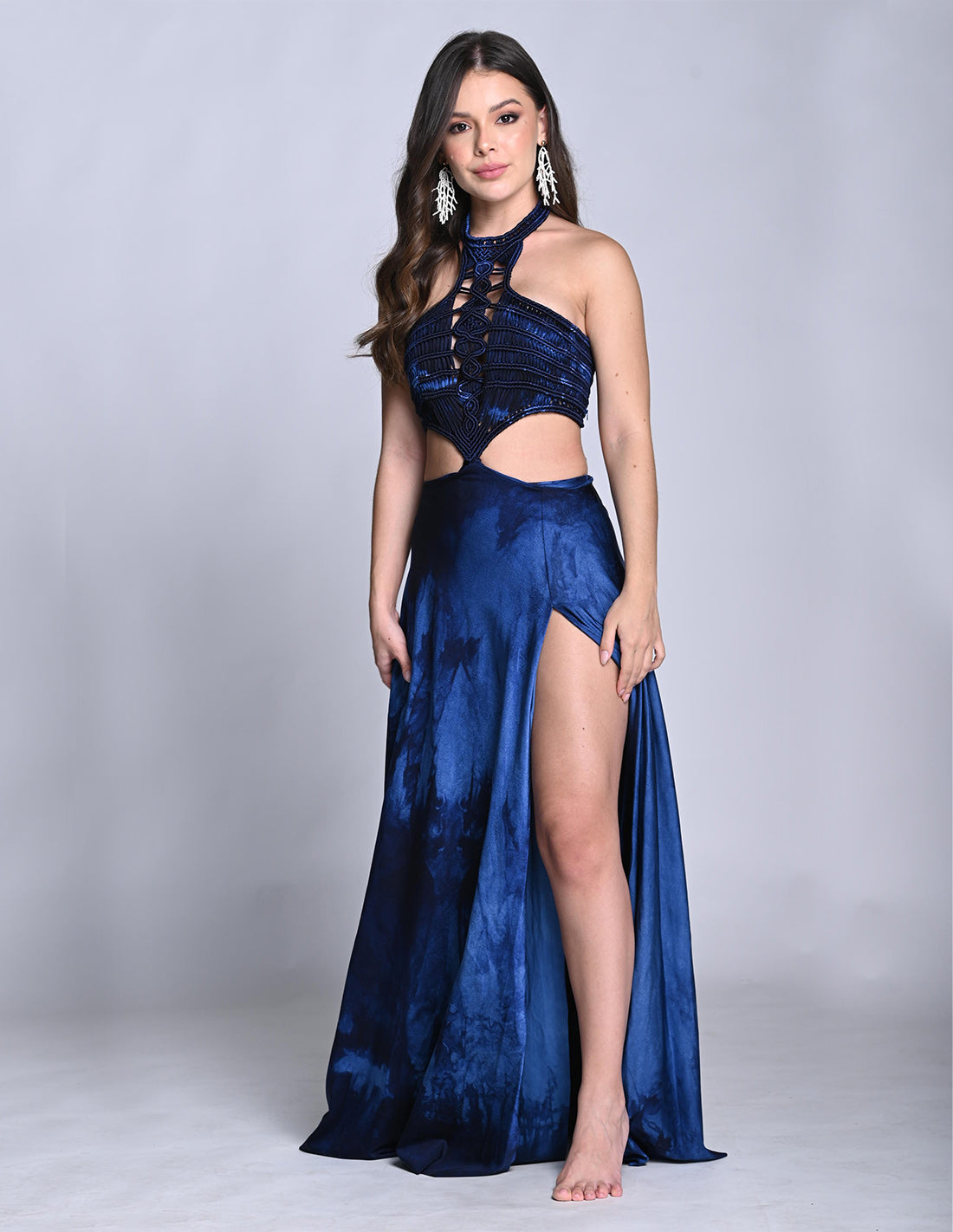 Falda Ventus Night Blue Hand Dyed. Falda Teñido A Mano Color Night Blue Hand Dyed