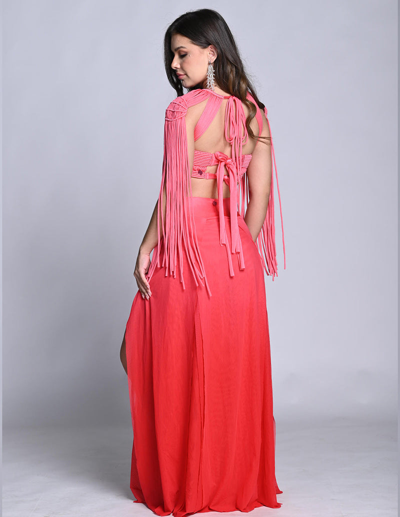 Outfit: Crop Top Guerrera & Falda Woods Tomato