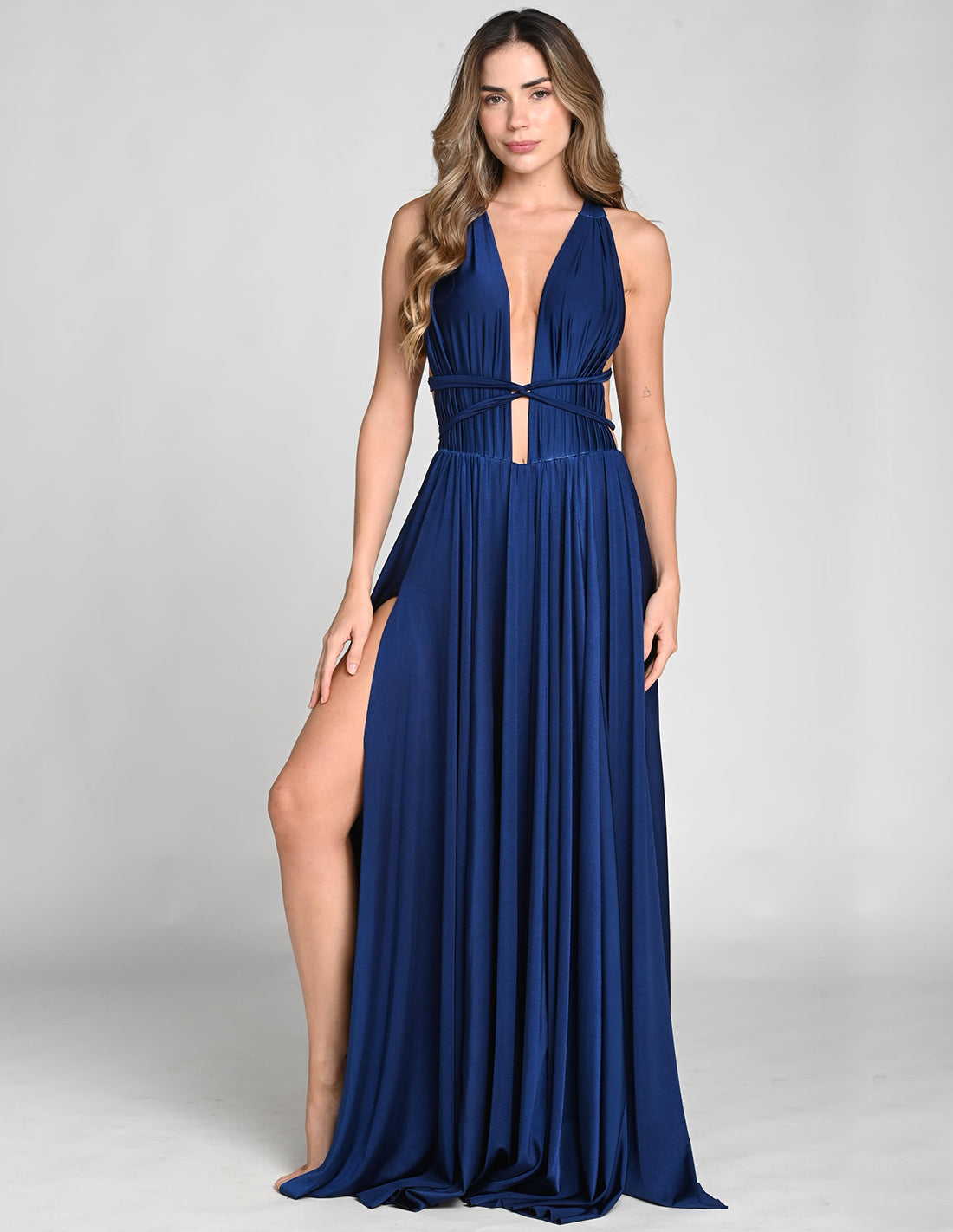 Vestido Pluton Navy. Vestido Teñido A Mano Color Navy