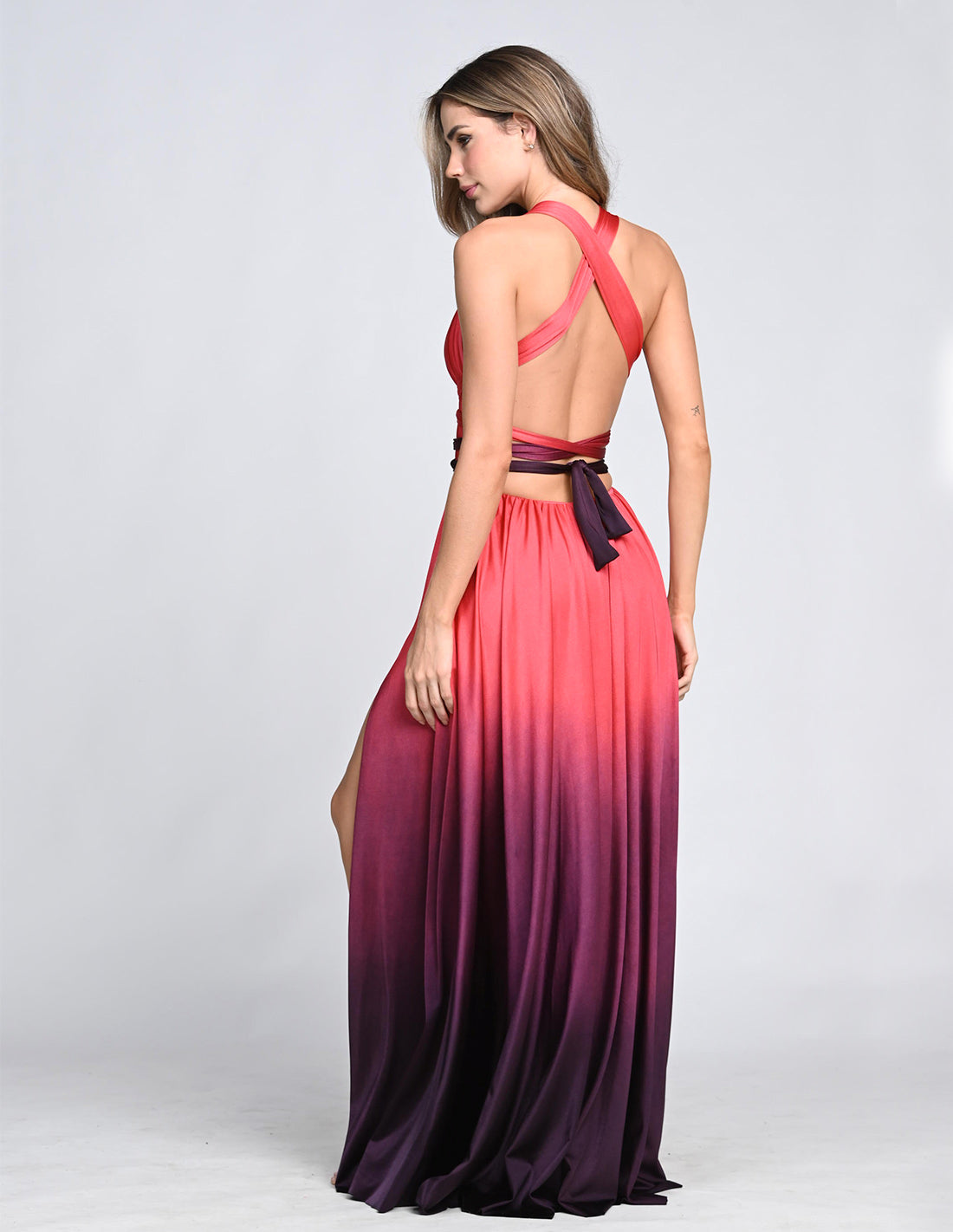 Vestido Plutón Wild Wine + Deep Purple. Vestido Teñido A Mano Color Wild Wine + Deep Purple