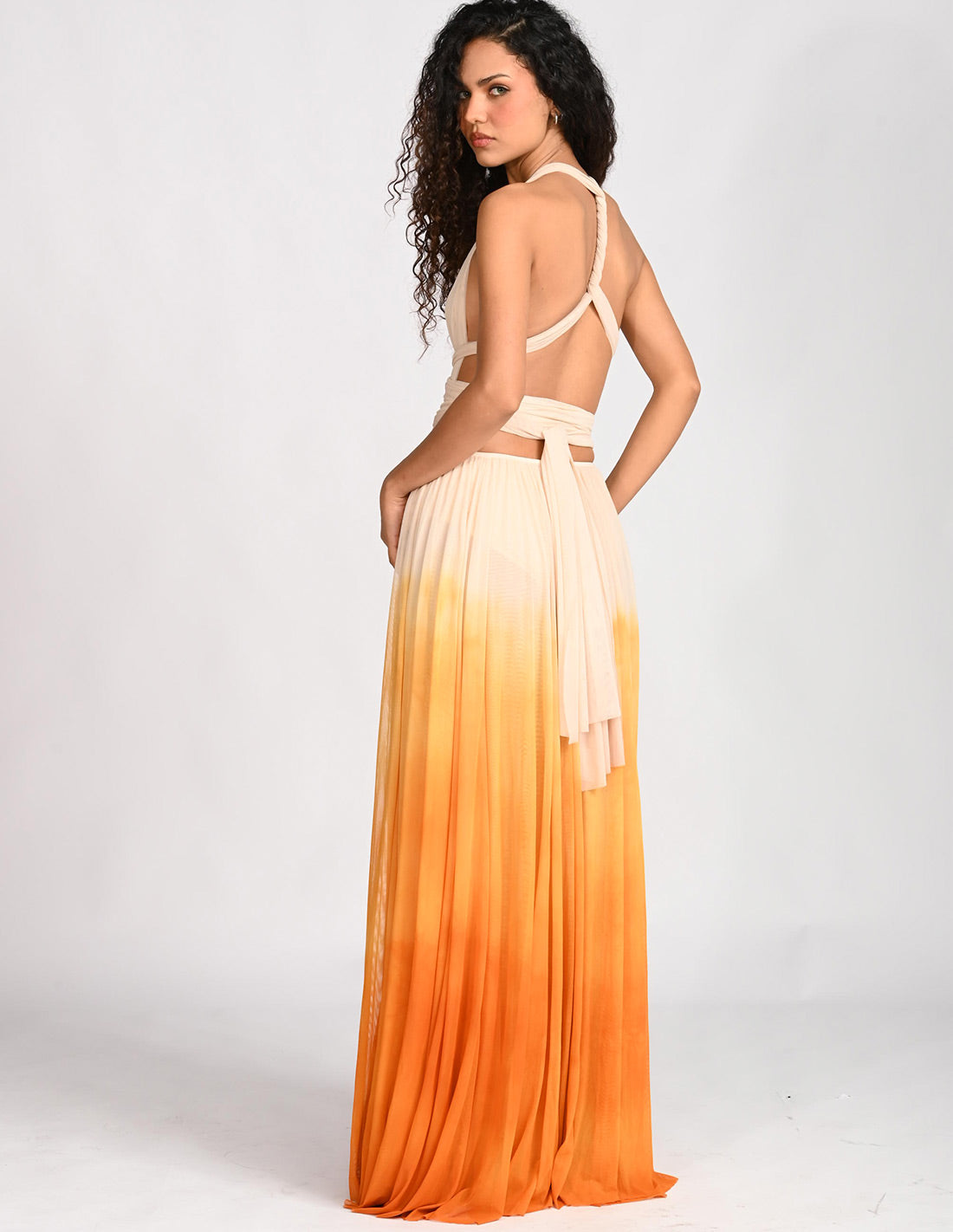 Vestido Hydra Nude + Thai. Vestido Teñido A Mano Color Nude + Thai