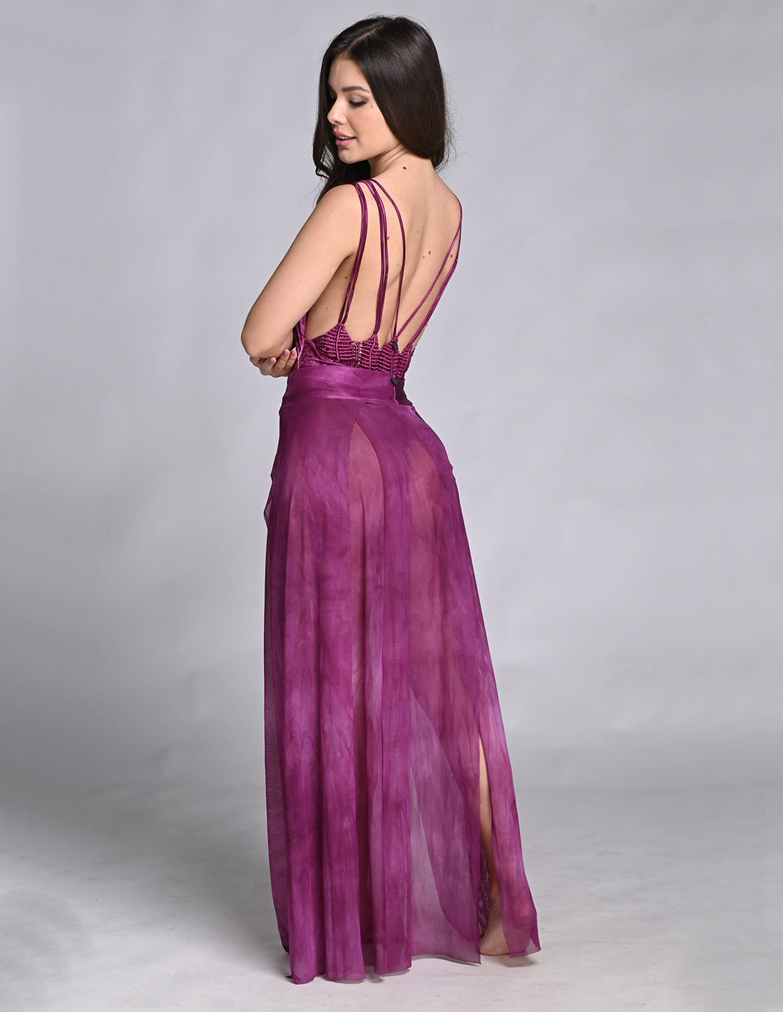 Falda Woods Violet Hand Dyed. Falda Teñido A Mano Color Violet Hand Dyed