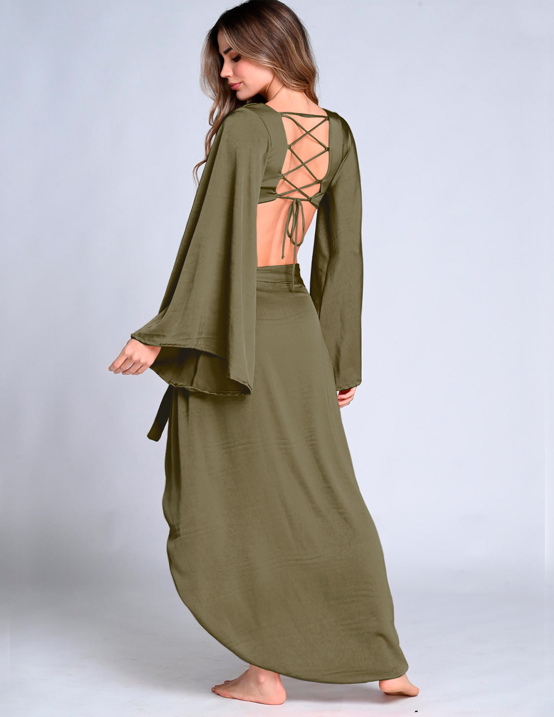 Falda Laya Verde. Falda Color Verde