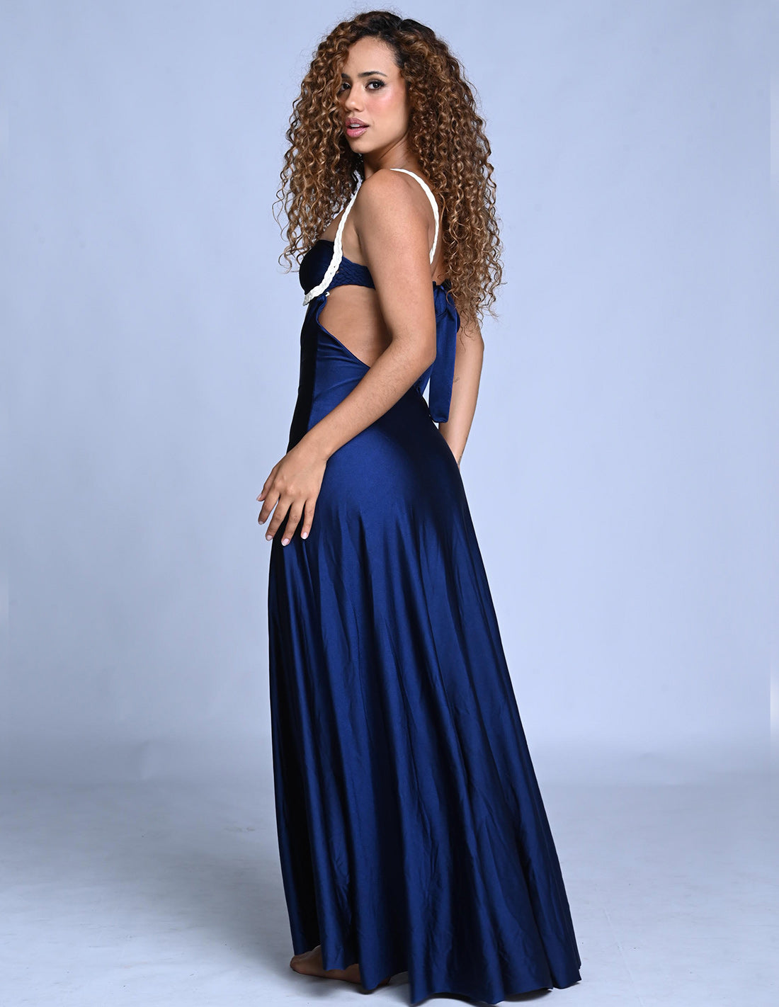 Falda Cartagena Night Blue. Falda Teñido A Mano Color Night Blue