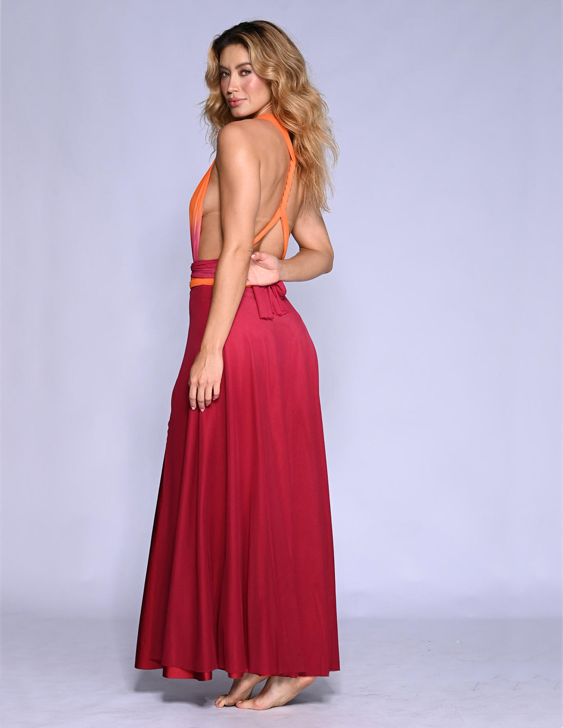 Falda Fall Burgundy. Falda Teñido A Mano Color Burgundy