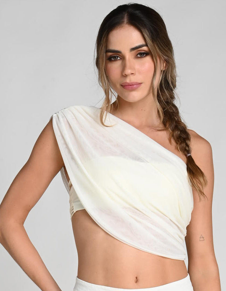 Blusa Noia Marfil. Blusa Color Marfil