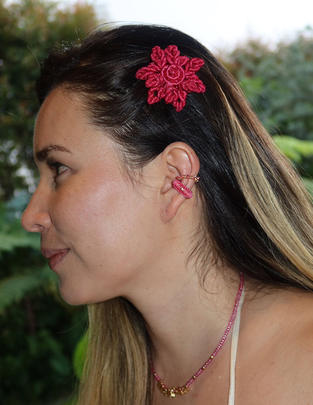 Ear Cuff Luna Llena Pink