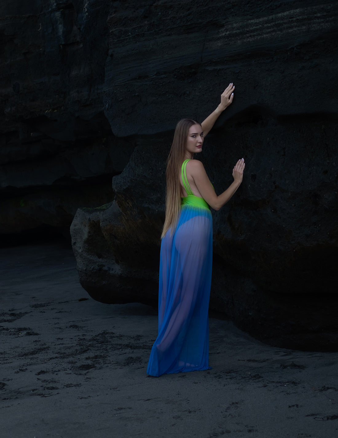 Vestido Coralito Green + Blue