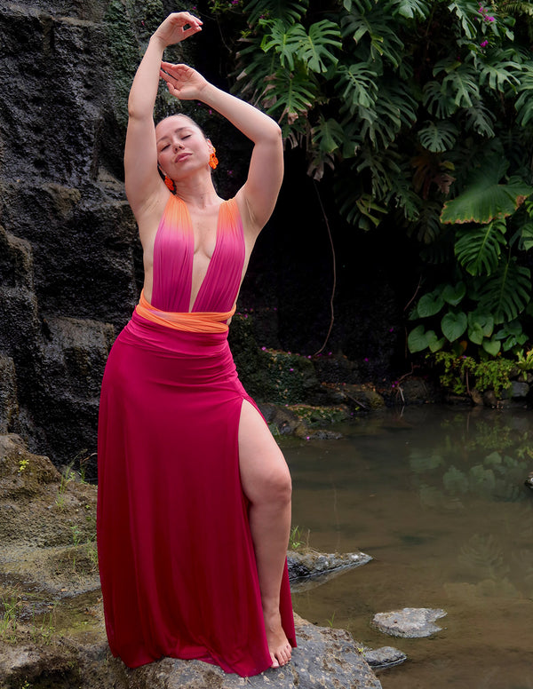 Outfit: Entero Hydra & Falda Fall Tangerine + Burgundy