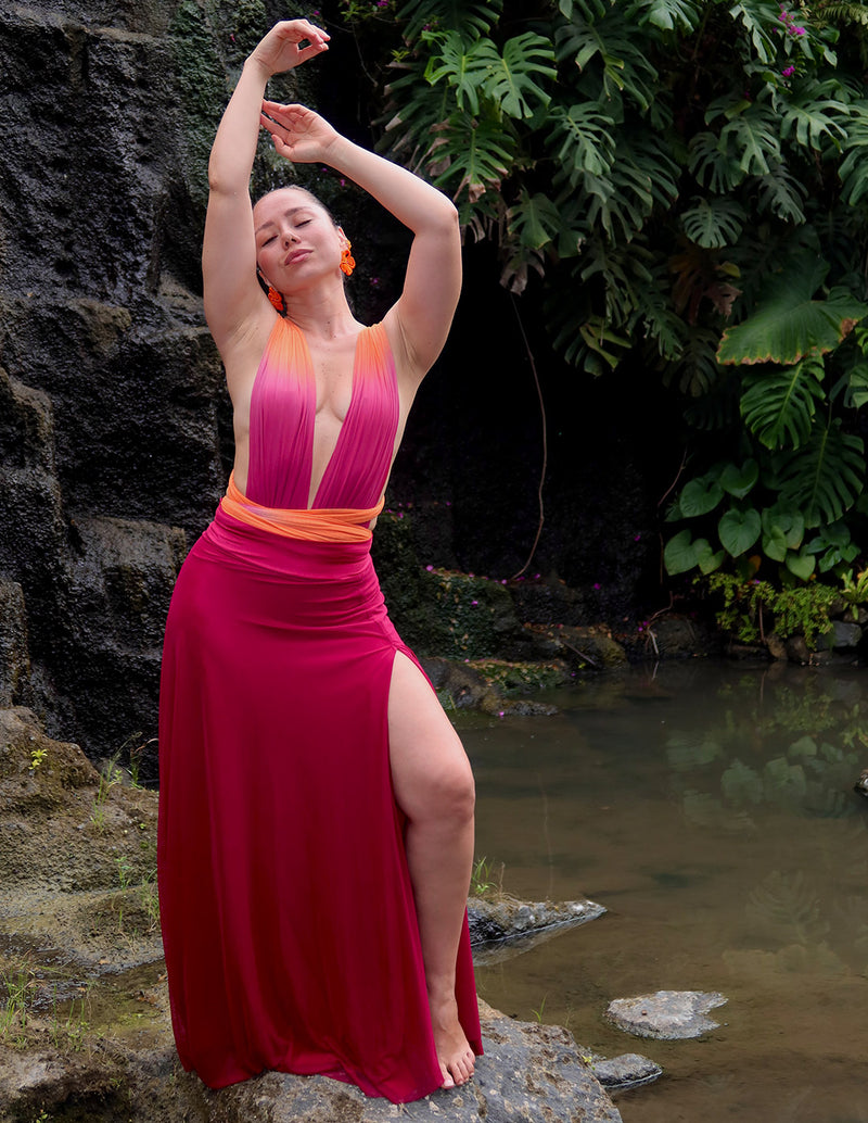 Outfit: Entero Hydra & Falda Fall Tangerine + Burgundy