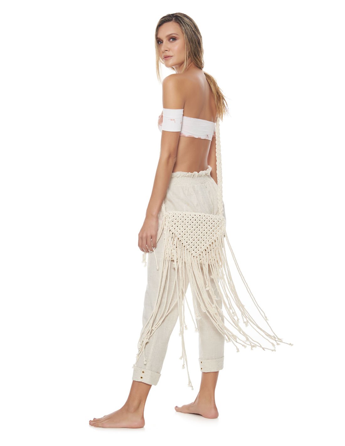 Bolso Tejido Masai Marfil