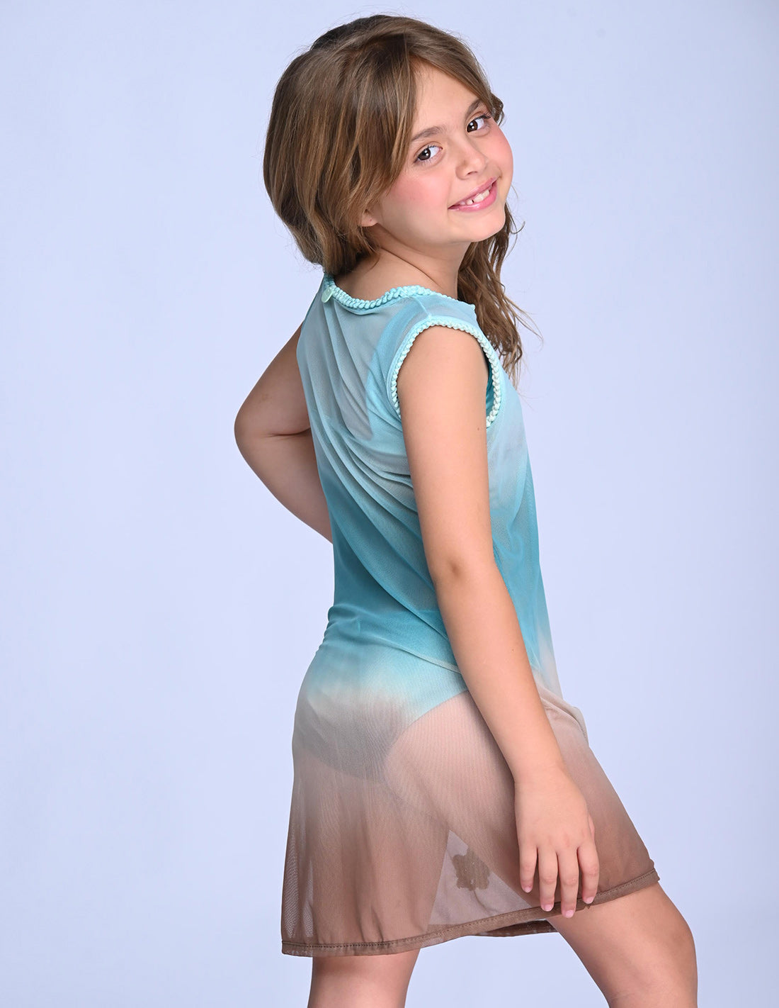Vestido Ara Opal Green + Brown