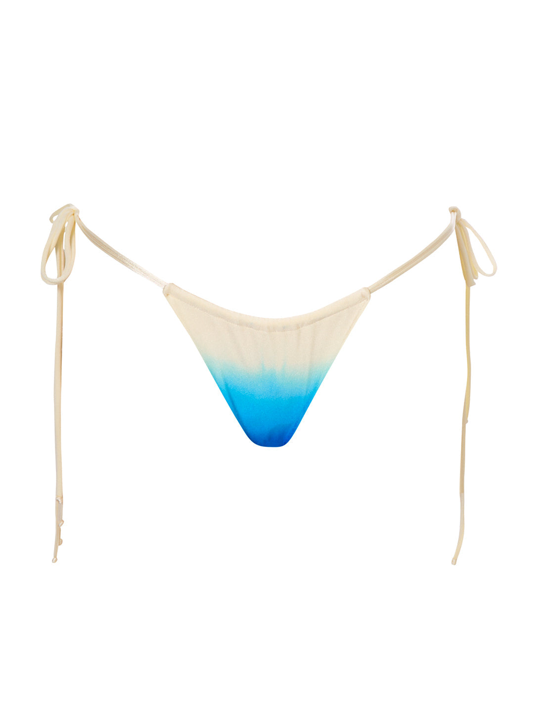 Panty Orbit Ivory + Turquoise + King Blue. Panty De Bikini Teñido A Mano Color Ivory + Turquoise + King Blue