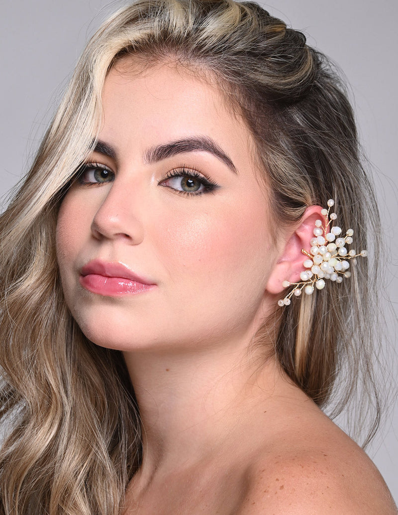 Ear Cuff Glimmer Marfil. Ear Cuff Color Marfil