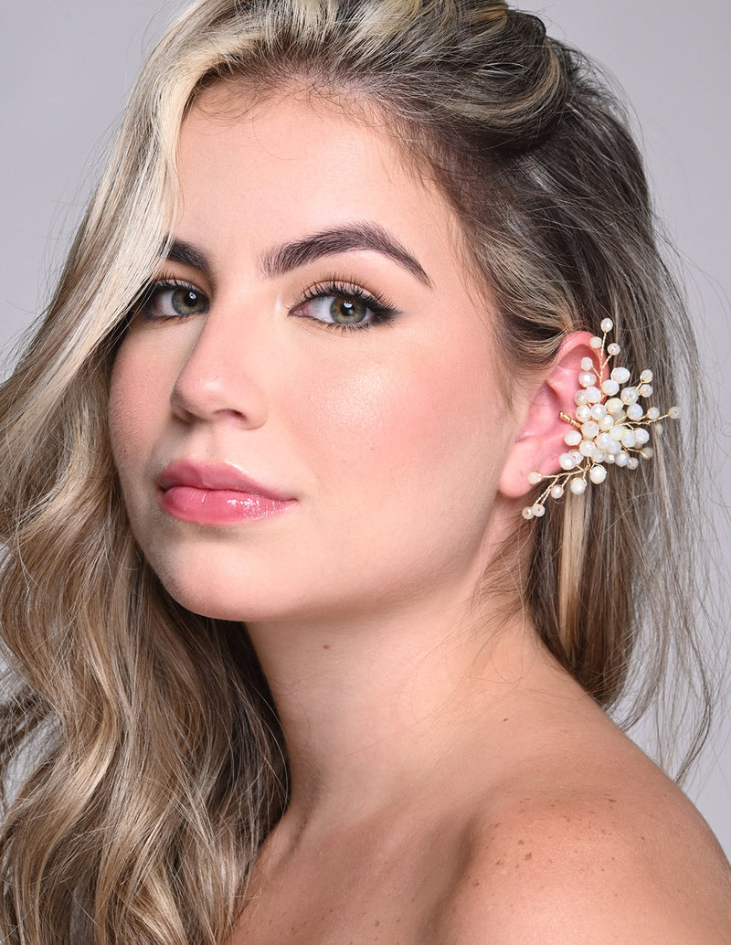 Ear Cuff Glimmer Marfil. Ear Cuff Color Marfil