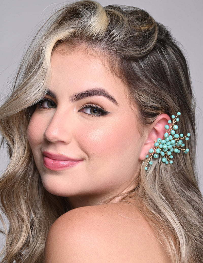 Ear Cuff Glimmer Green Mint. Ear Cuff Color Green Mint
