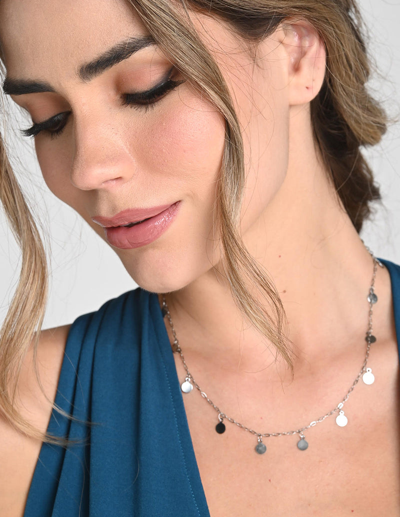 Collar Isha Silver. Collar Color Silver