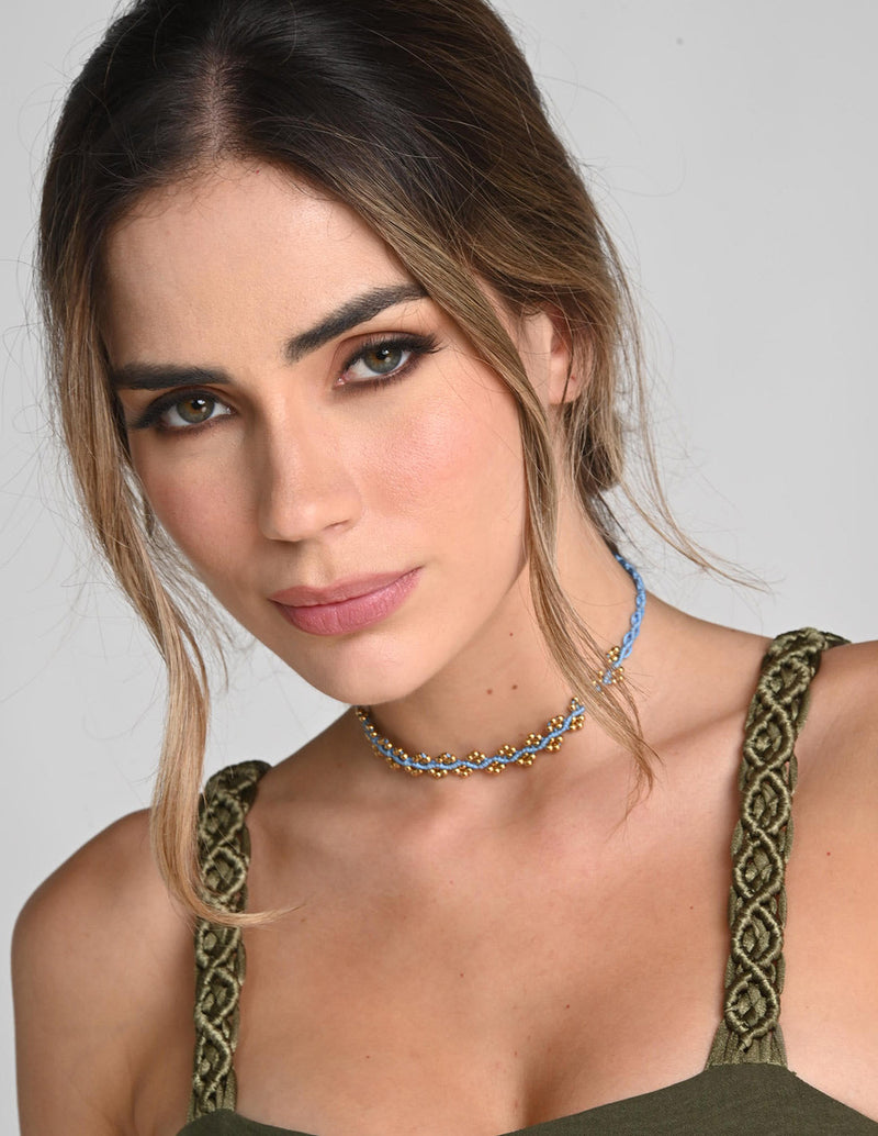 Choker Nayara Blue Sky. Choker Color Blue Sky