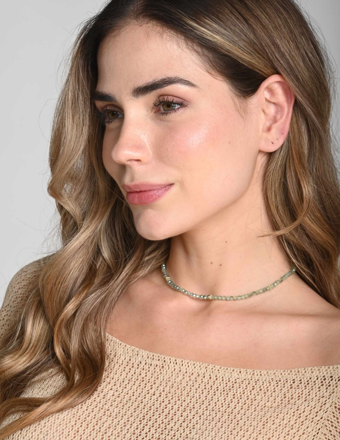 Choker Kiran Mint Green. Choker Color Mint Green
