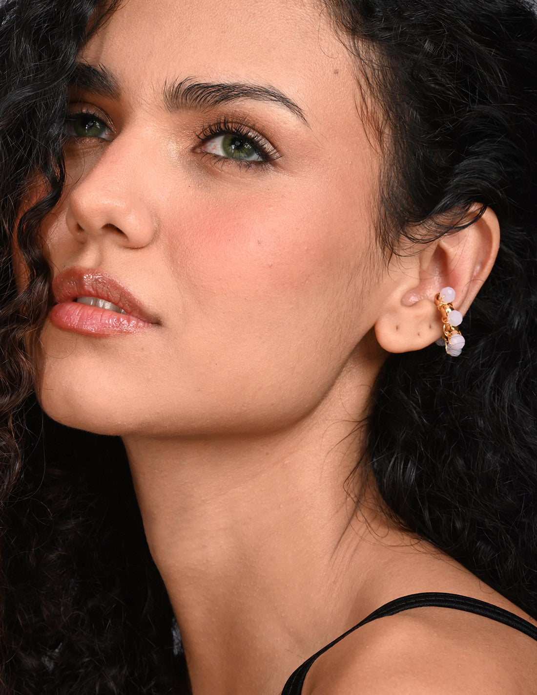 Ear Cuff Coil Murano Pink. Ear Cuff Color Pink