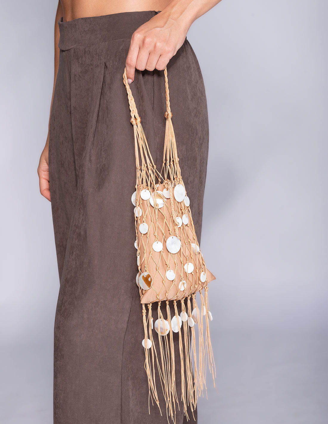 Bolso Tejido Bulan Beige. Bolso Tejido Color Beige