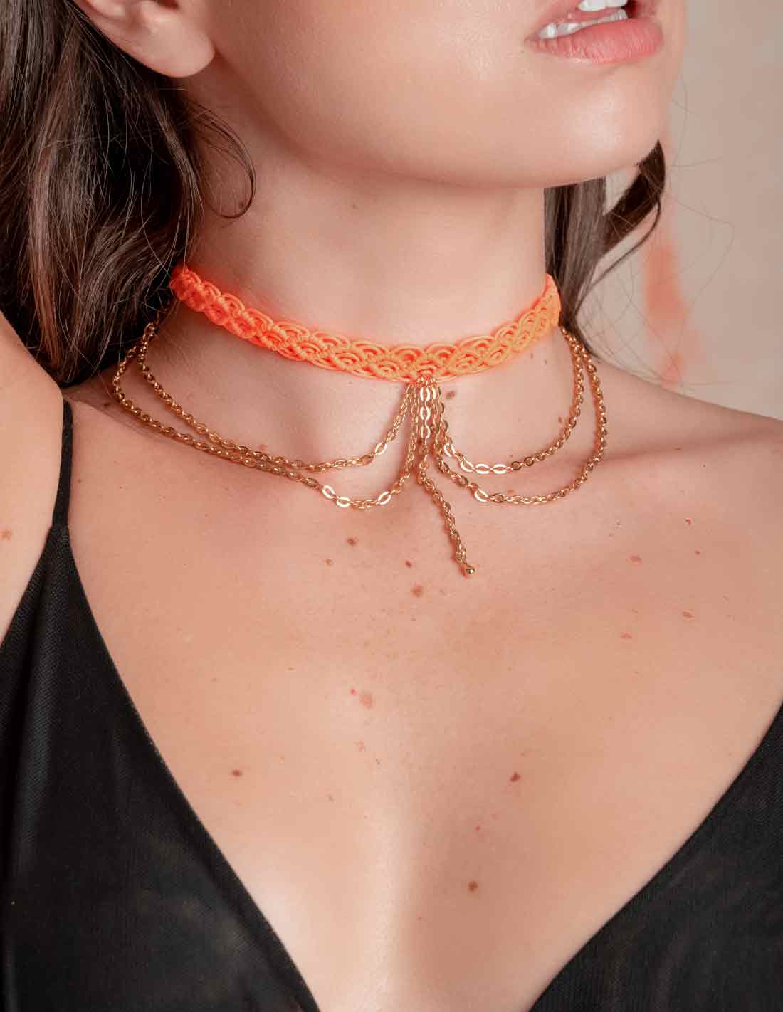Choker-Liguero Corteza Naranja