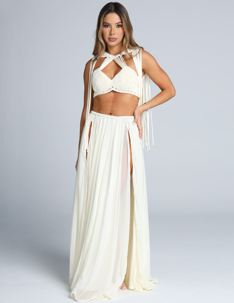 Falda Blooming Marfil