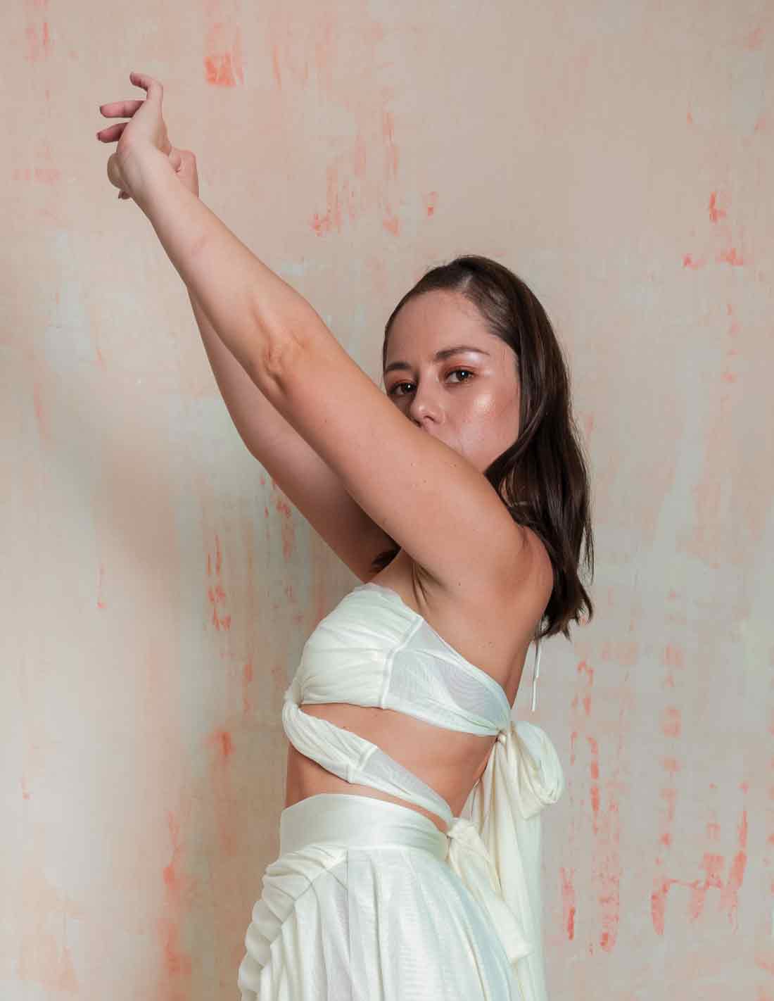 Crop Top Mariposa Marfil