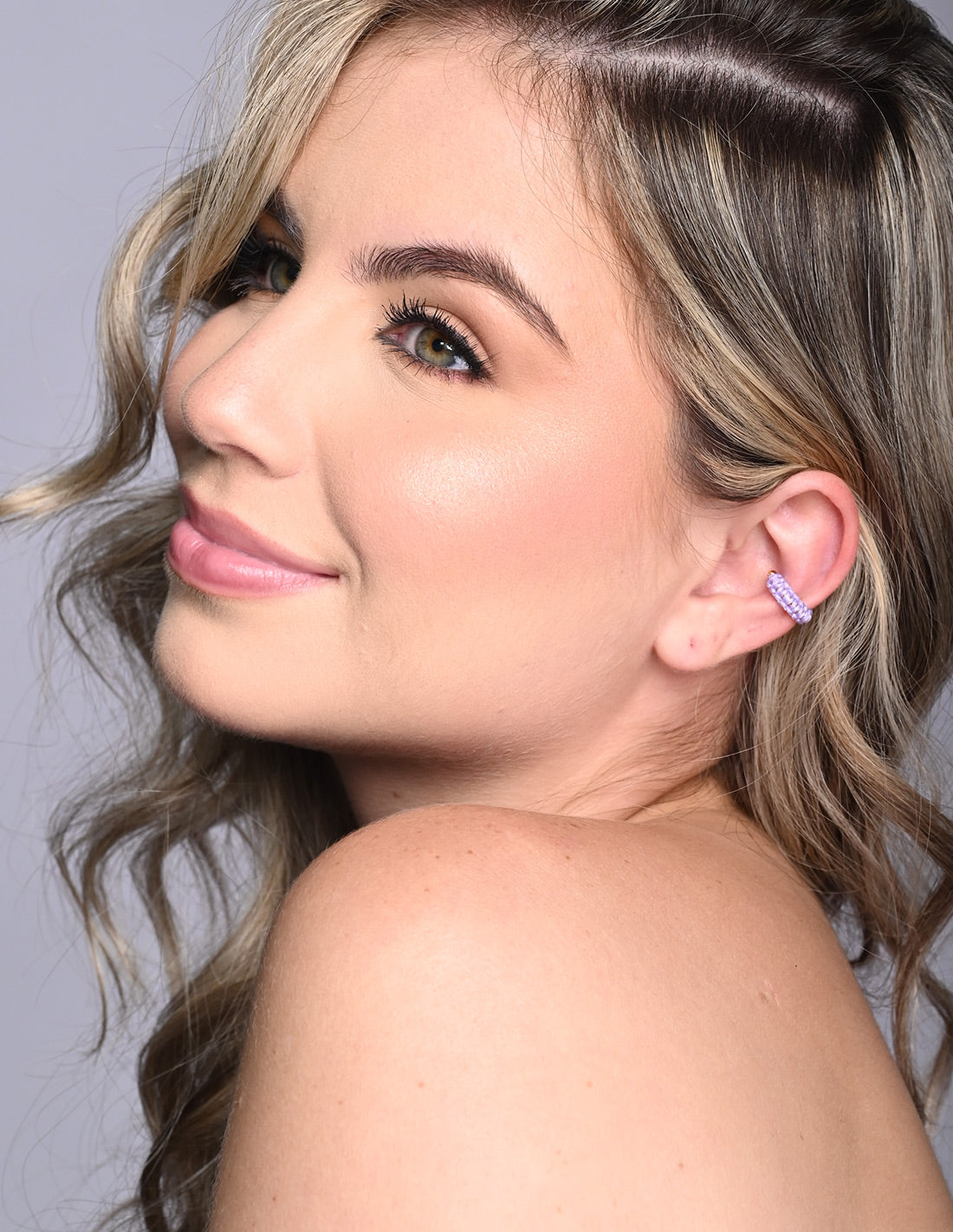 Ear Cuff Luna Creciente Lilac