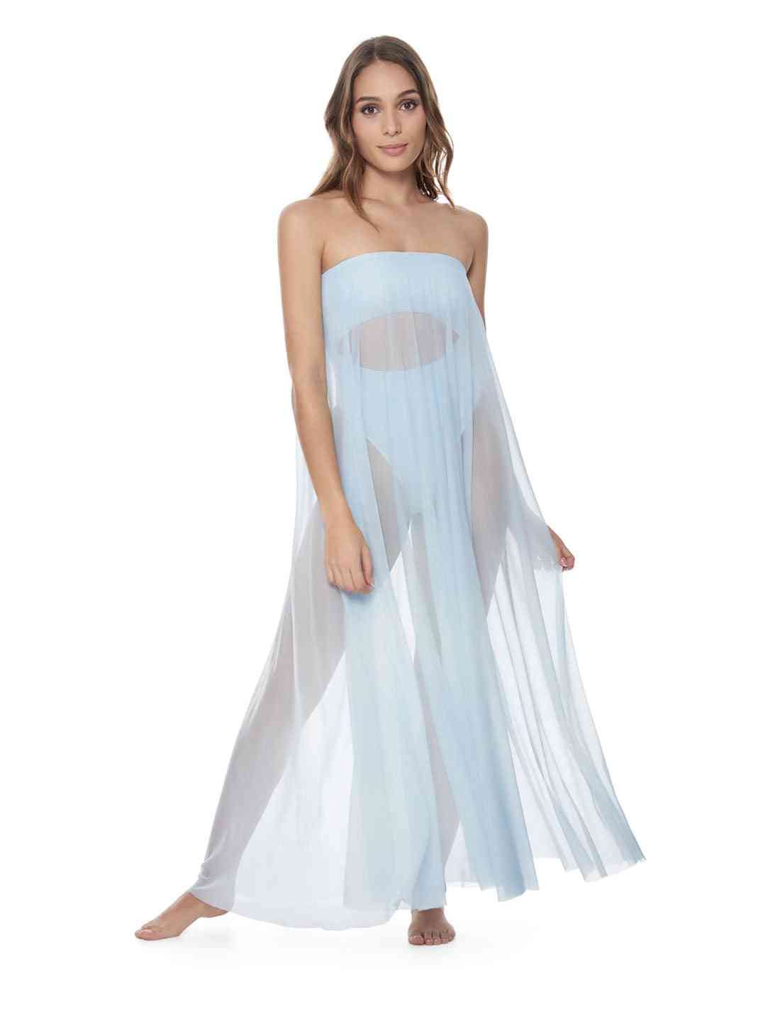 Vestido Siren Calm Blue. Vestido Teñido A Mano Color Calm Blue. Entreaguas