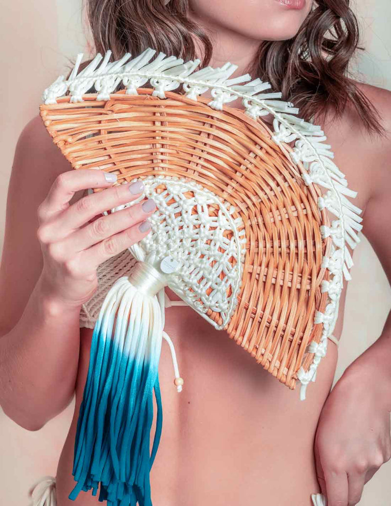 Abanico Iris Verde Profundo - Entreaguas Wearable Art