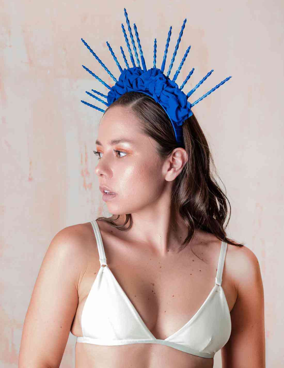 Corona Sirenita Azul Rey - Entreaguas Wearable Art