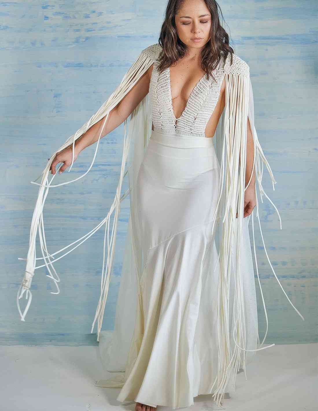 Falda Opalo Marfil - Entreaguas Wearable Art