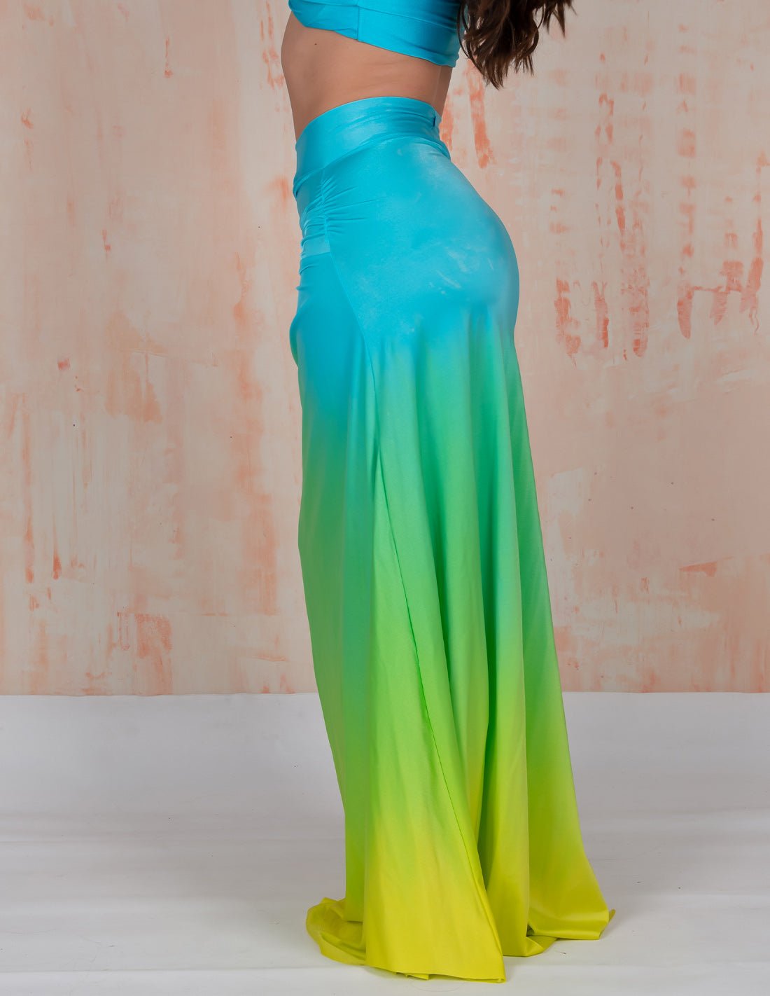 Falda Regalia Sky Blue + Green + Yellow - Entreaguas Wearable Art