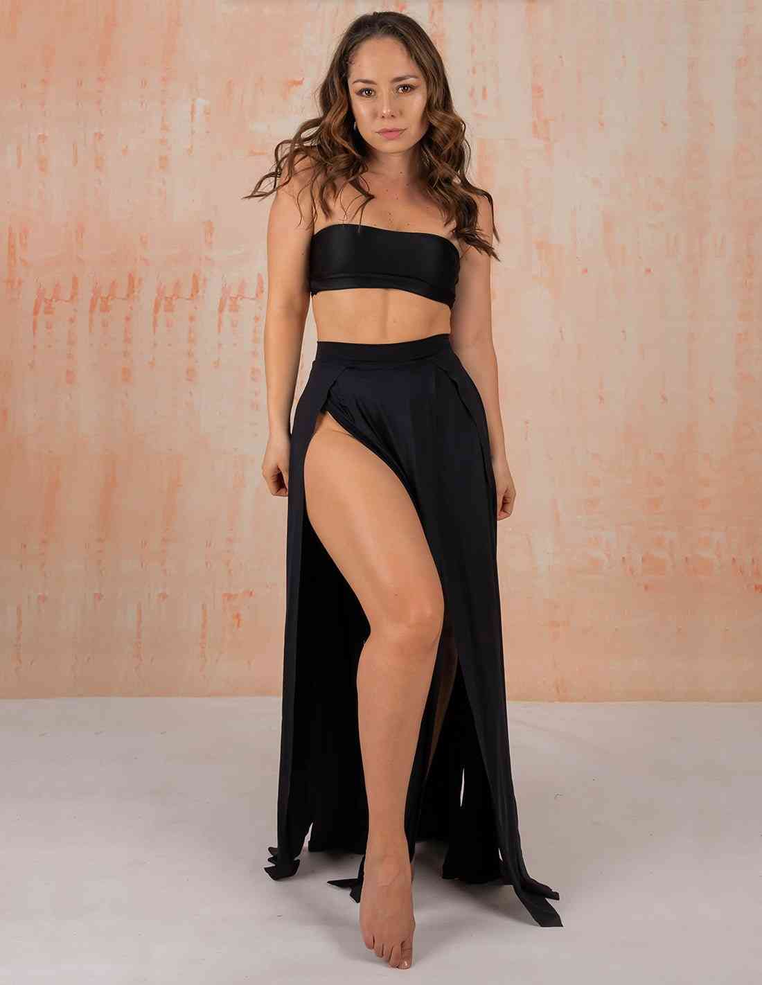 Falda Stripe Negro - Entreaguas Wearable Art