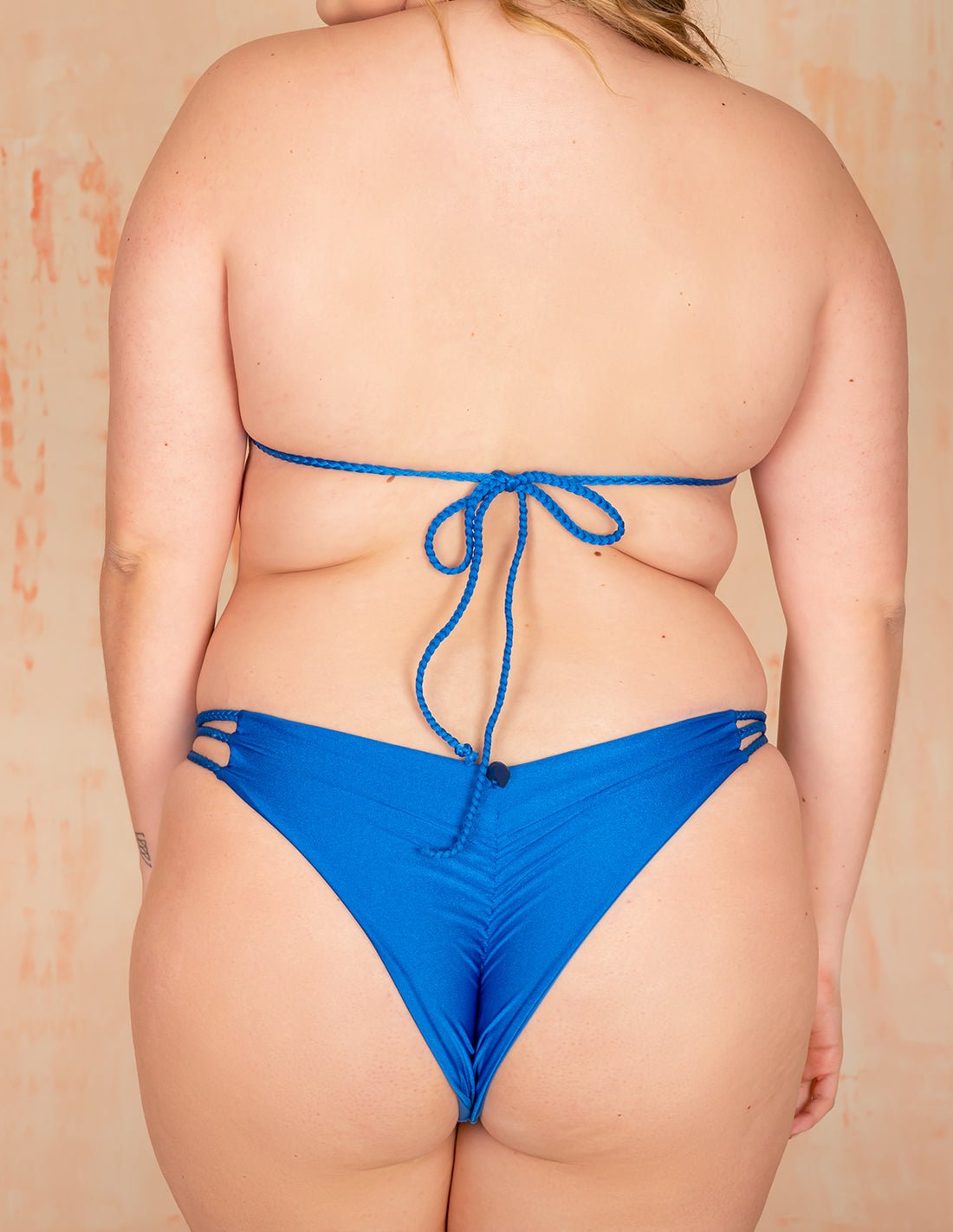 Panty Jungle Azul Rey. Panty De Bikini Teñido A Mano Color Azul Rey. Entreaguas